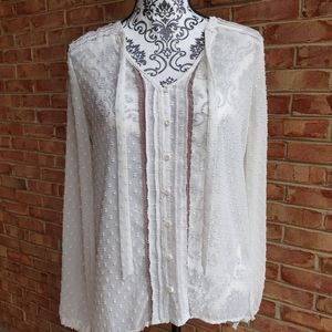 Matilda Jane Ranae Swiss Dot Sheer Blouse